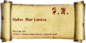 Hahn Marianna névjegykártya
